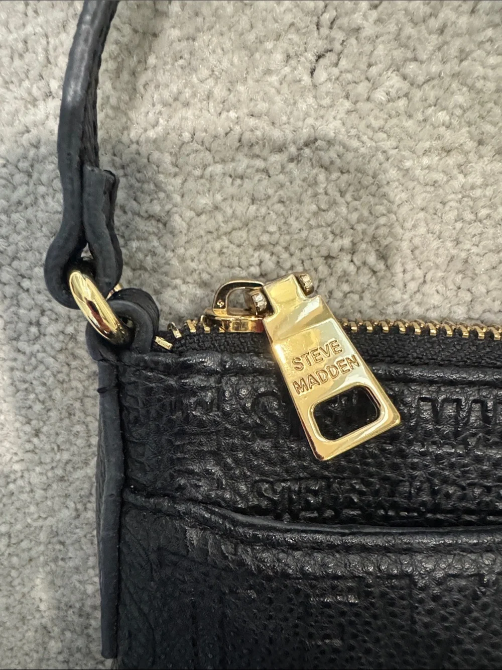 Steve Madden Black Embossed Crossbody Bag
